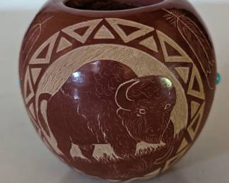 Native American Sgraffito signed