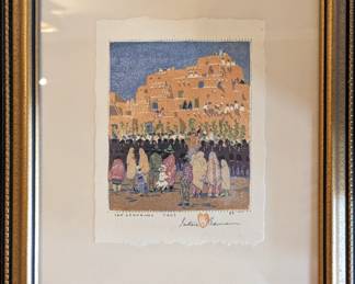 Gustave Baumann Woodcut, San Geronimo, Taos 63 of 125 print