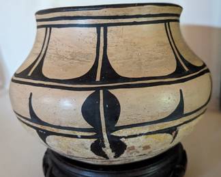 1920's Santo Domingo Polychrome Olla Jar signed