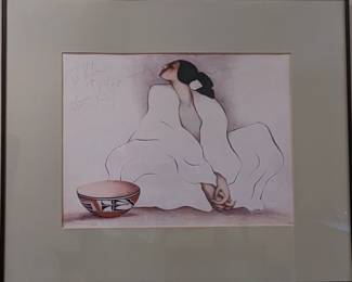 R. C. Gorman lithograph with dedication