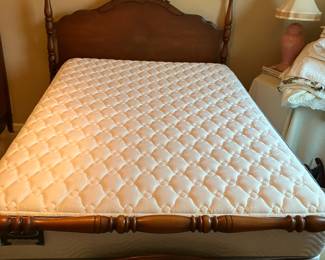 Antique full-size bed w new Simmons Beauty Sleep mattresses