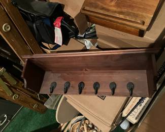 Pier 1 shelf with hooks