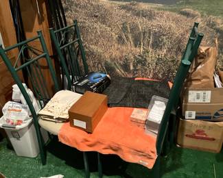 4 of the chairs to the green patio table