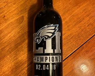 Wine celebrating Philadelphia Eagles win 2/4/2018