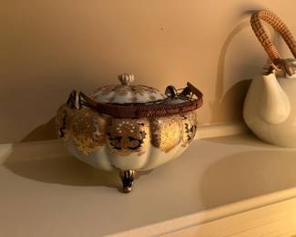 Antique gilded teapot