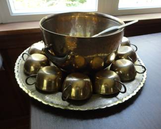 Vintage Brass Cocktail Serving Set