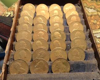 Brass President Coins (one coin flew the coop)