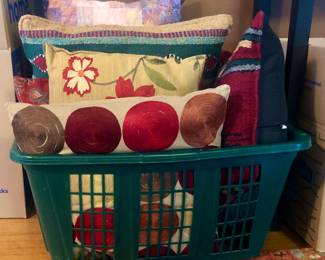 Assorted Decorative Throw Pillows.