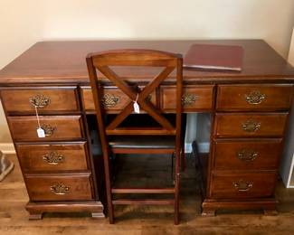 Vintage early 1980s cherrywood Riverside Desk.
