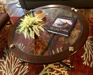 Pennsylvania House Cherrywood and brass & Glass Table,