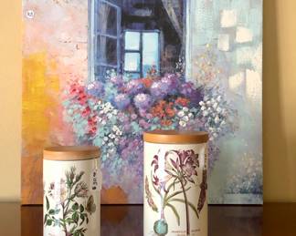 Vintage Portmerion Botanic Garden canisters.