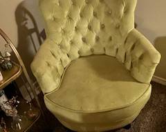 little tufted chartreuse chair
