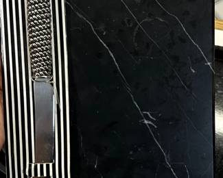 Initial Marble Cheese Cutter and Knife