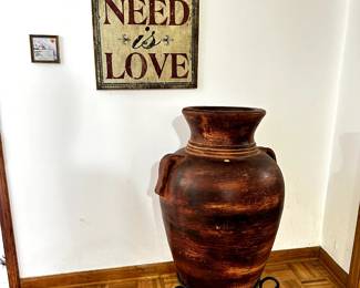 Large Concrete Pot and Wall Art