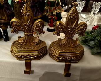 Fleur De Lis Christmas Stocking Holders