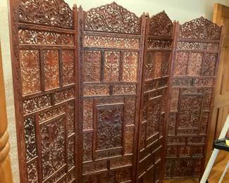 Beautiful large 4-panel Carved Screen