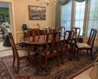 Mahogany dining table and chairs