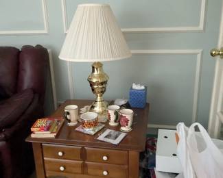 Lamp and maple table