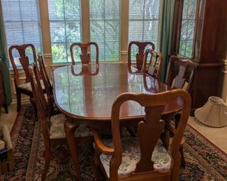 Mahogany dining table and chairs