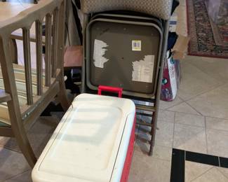 Folding chairs and ice chest