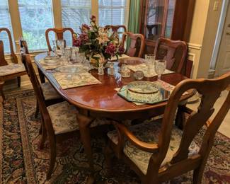 Mahogany dining table with chairs