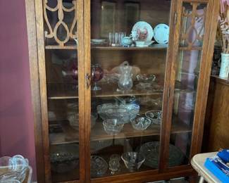 antique glass china hutch.  