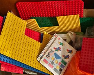 Some great Lego bases and cards and a game. I have Legos for all ages. I also have some listed on eBay that you can check out and not pay shipping if I bring to the sale for you. Desi-robi