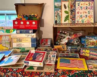 So many puzzles! There are wooden tray, interlocking, some foam, and more. 