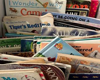 So many vintage books, both hard cover and trade!