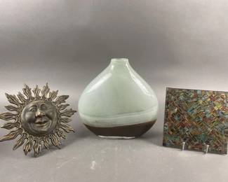 Lot 345 | Large Decorative Glass Vase & More
