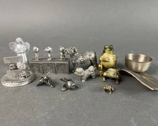 Lot 294 | Pewter Metal Figurines Peanuts, Frogs & More
