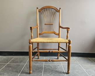 Lot 355 | Vtg French Country Wheat Back Dining Chair
