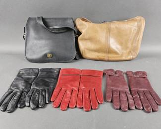 Lot 224 | Leather Gloves and Coach Handbags

