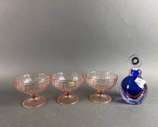 Lot 67 | Pink Luminarc & Murano Bottle
