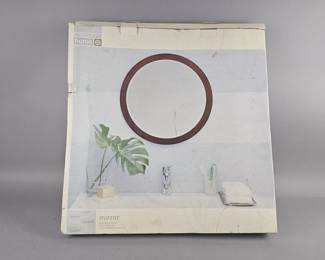 Lot 86 | Vintage New Espresso Circle Vanity Mirror
