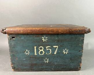 Lot 366 | Antique Folk Art Pine Box
