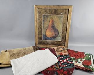 Lot 261 | Vintage Decor Print & Table Linens
