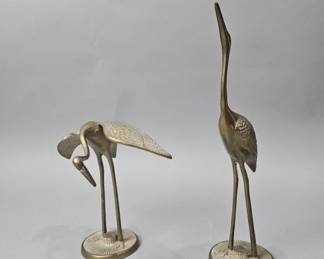 Lot 119 | Two Solid Brass Cranes
