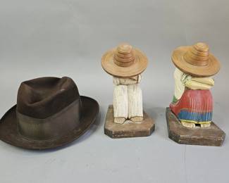 Lot 179 | Vintage Mexican Bookends and Resistor Hat
