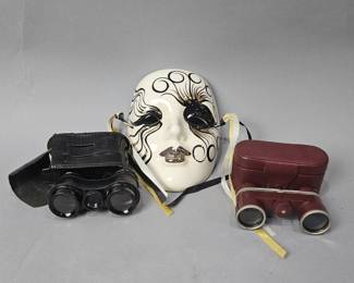 Lot 174 | Porcelain Mardi Gras Mask and Binoculars
