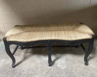 Lot 273 | Vintage Provençal Style Rush Seat Bench
