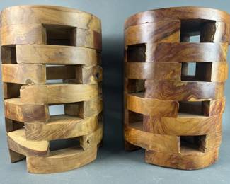 Lot 274 | Pair of Burl Wood Stools or Side Tables
