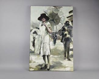 Lot 447 | Vtg Beth Charles "High Society" Oil On Canvas
