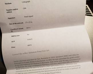 Sandu Liberman 'The Western Wall" signed Litho /200