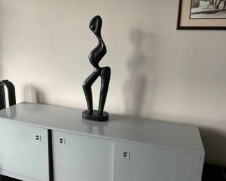 Marc Alan Freedman Sculpture: 28"H x 9"W x 5"D  Ebonized Maple