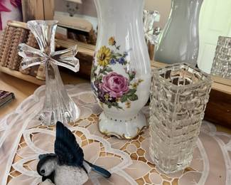 Pirkenhammer Bohemian Czech Porcelain Floral Vase