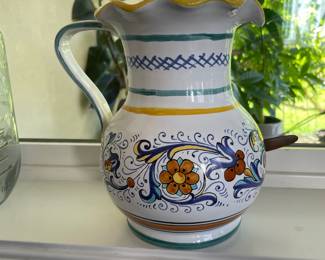 Sur La Table Hand Painted Pitcher - Made in Italy