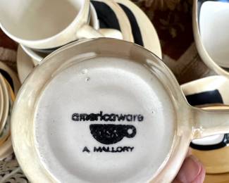 Ann Mallory Americaware Black/White Abstract Dinnerware Set
