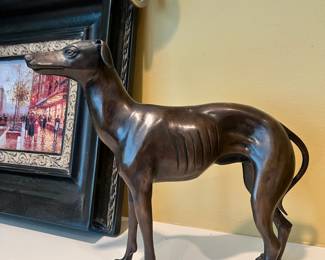 Bronze Greyhound Dog Sculpture