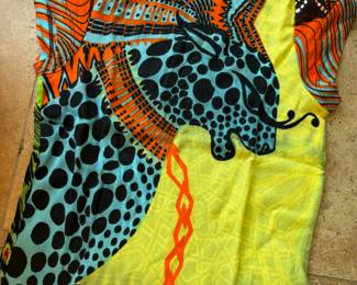 BCBG Elements Colorful Tribal Cheetah Short Sleeve Top 